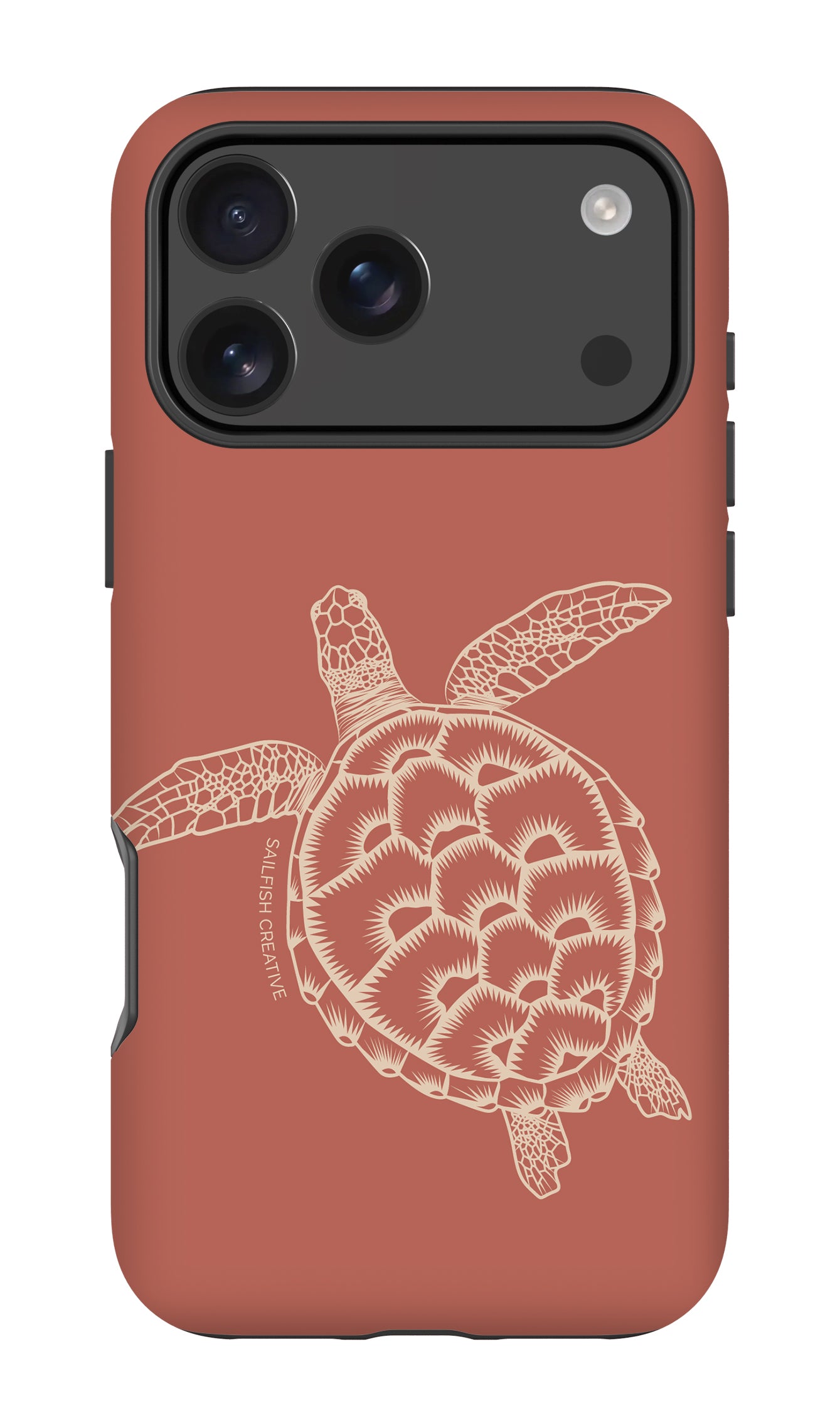iPhone Tough Case - Turtle Outline Rusty Coral