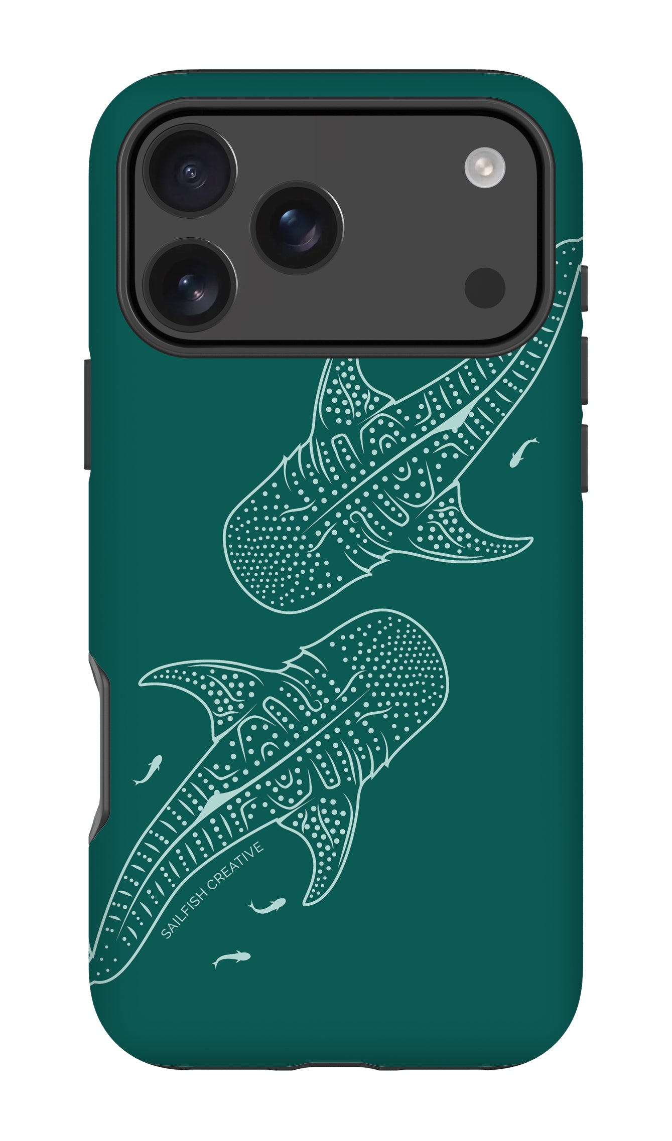 iPhone Tough Case - Whale Sharks Outline Emerald