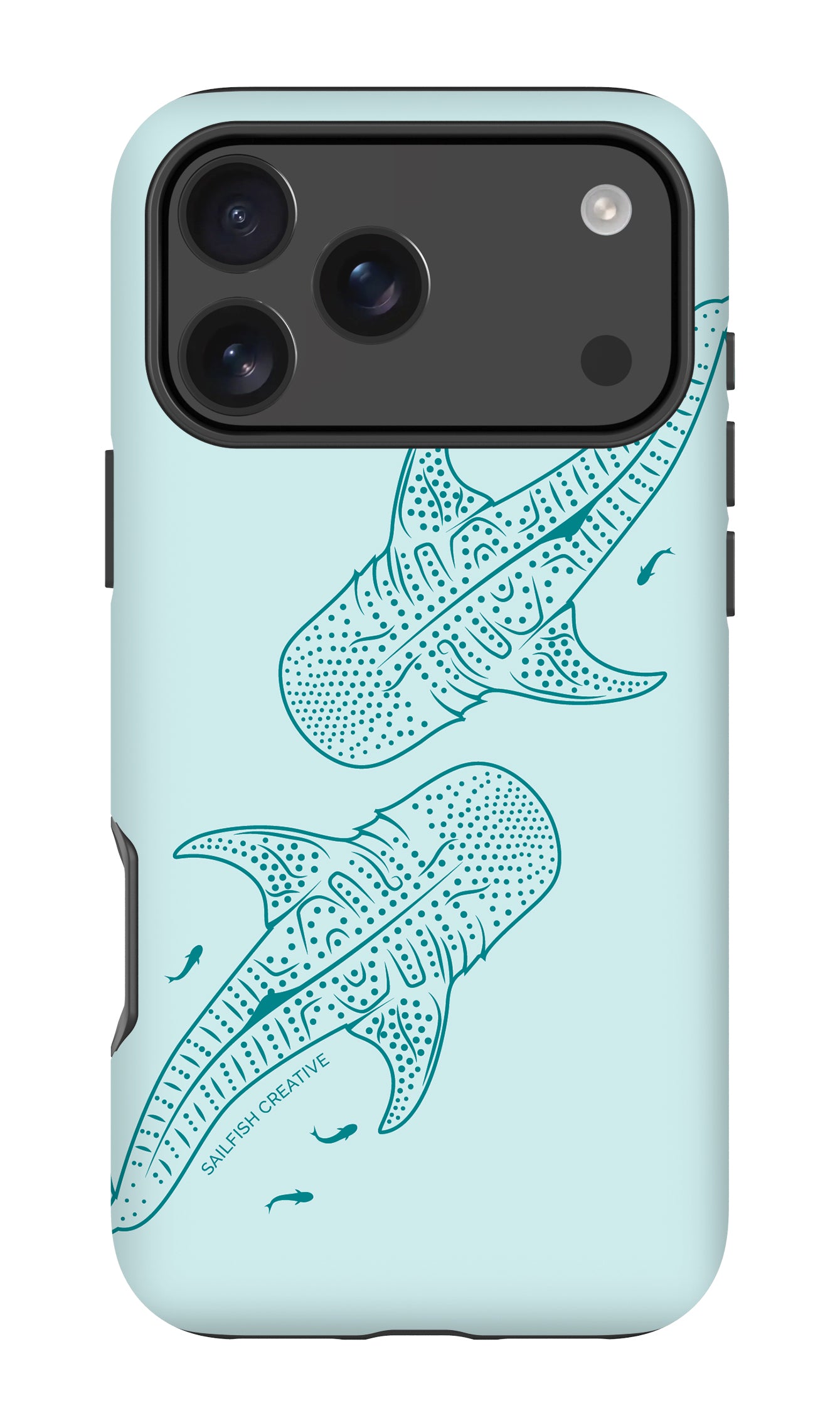 iPhone Phone Case - Whale Sharks Outline Teal