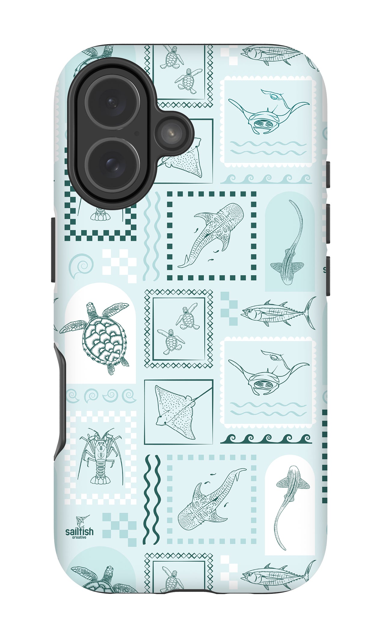 iPhone Tough Phone Case - Arches Print Teal