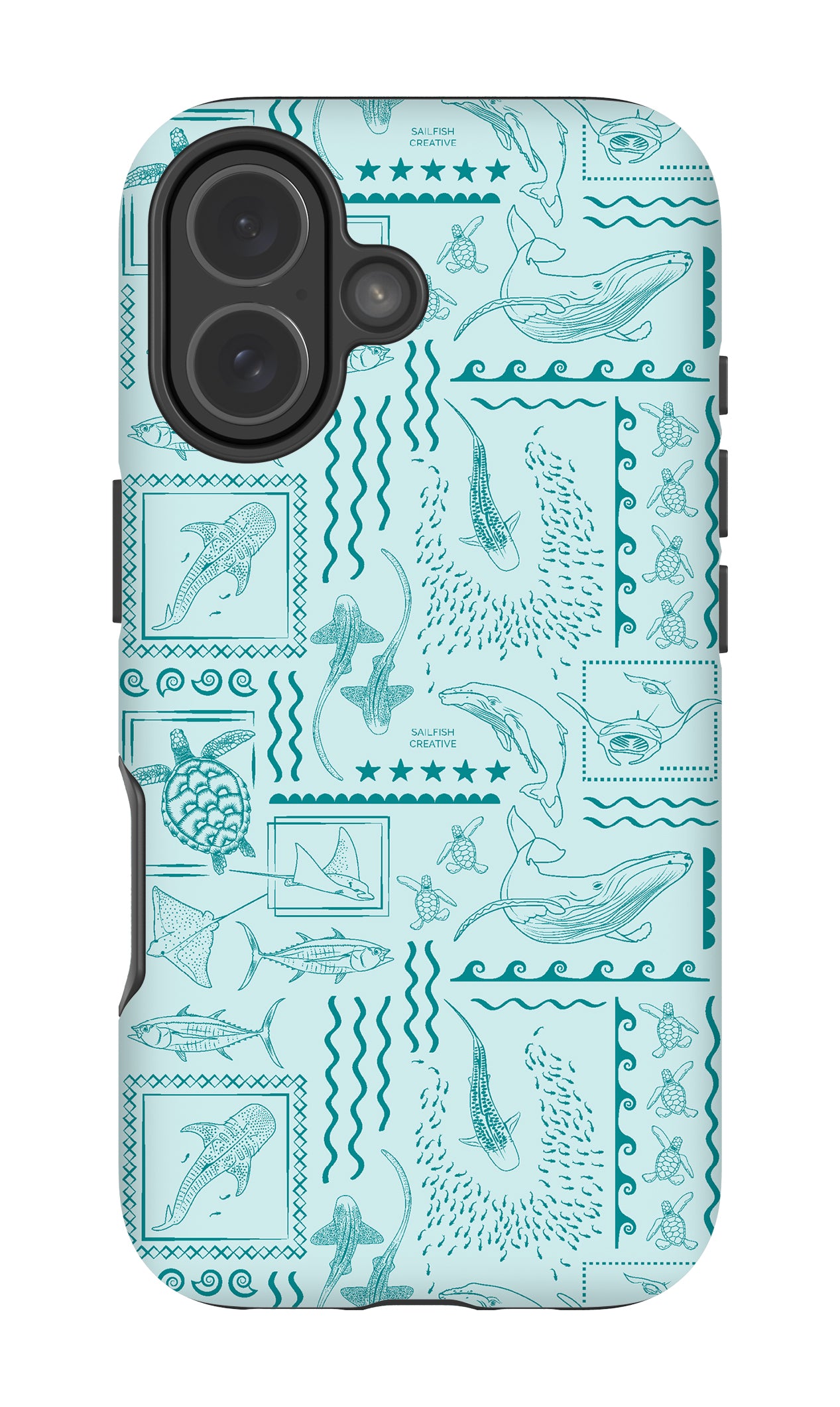 iPhone Tough Phone Case - Busy Print Teal