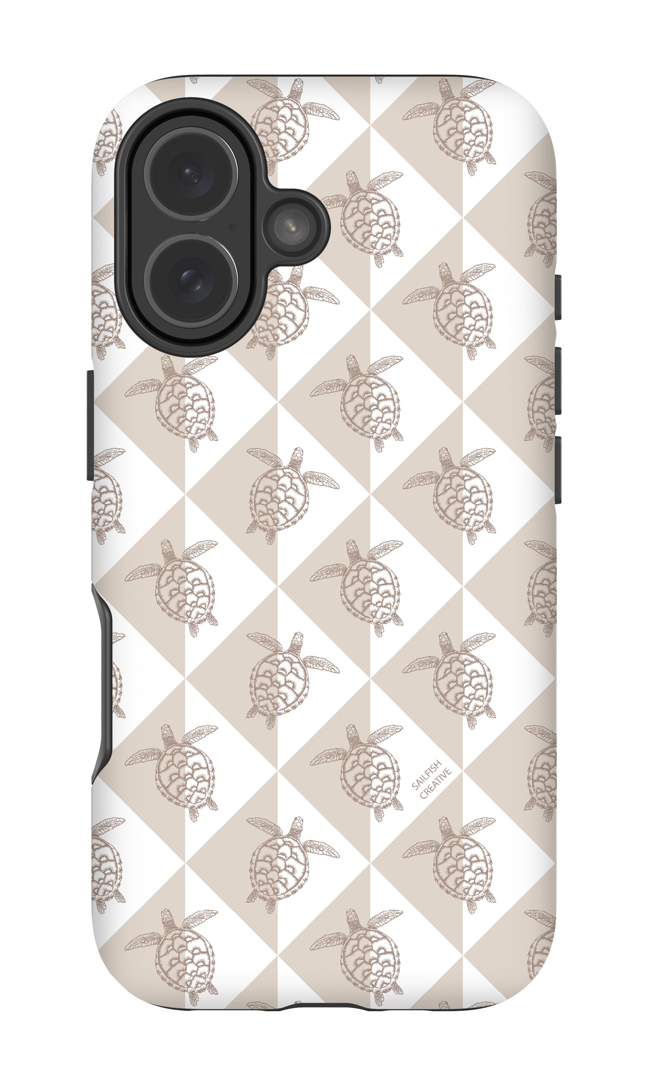iPhone Tough Phone Case - Turtle Diamonds Neutral