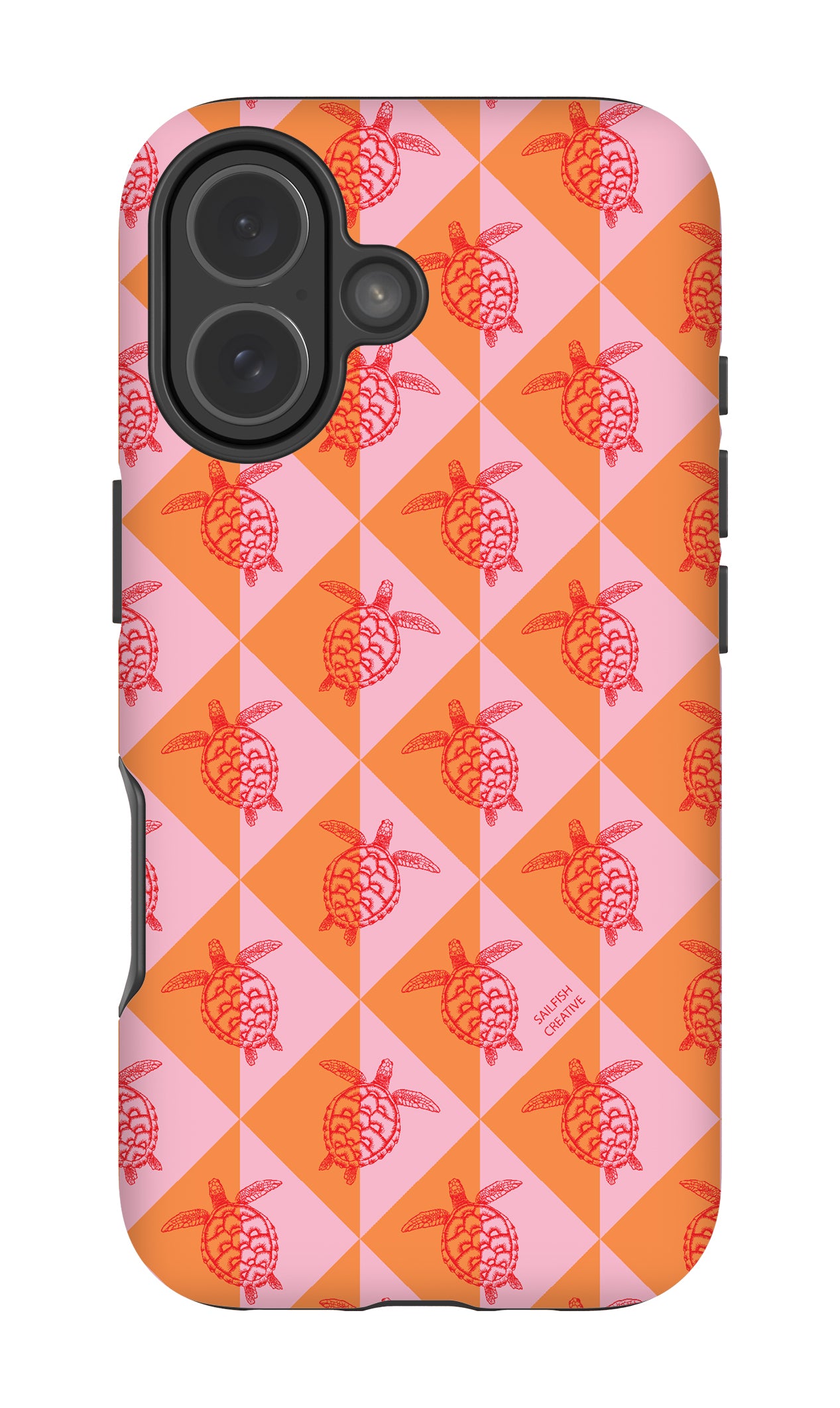 iPhone Tough Phone Case - Turtle Diamonds Candy Sunset