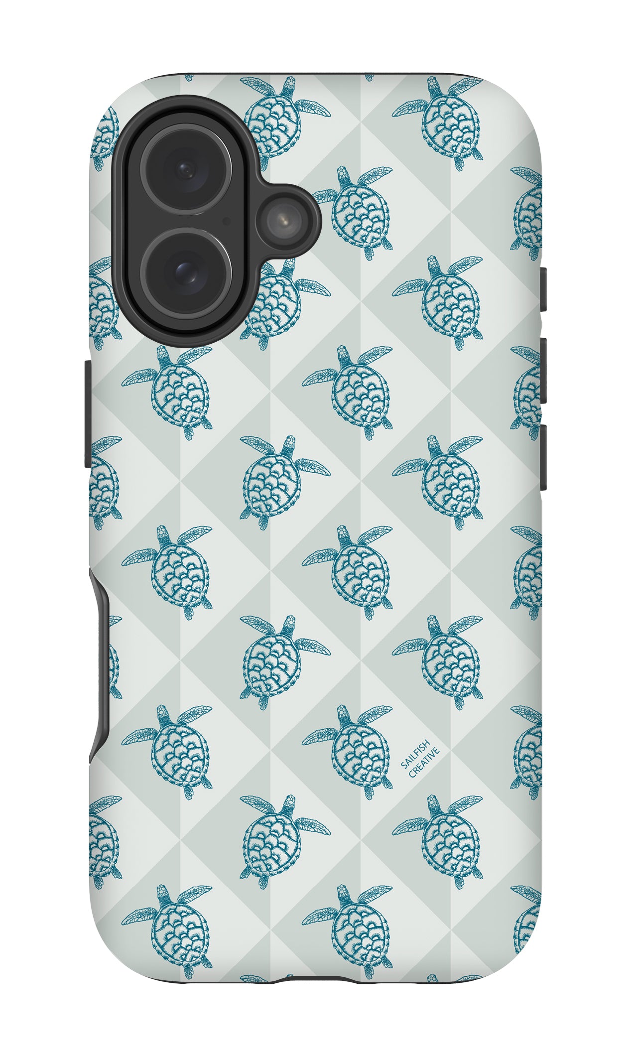 iPhone Tough Phone Case - Turtle Diamonds Coastal Storm