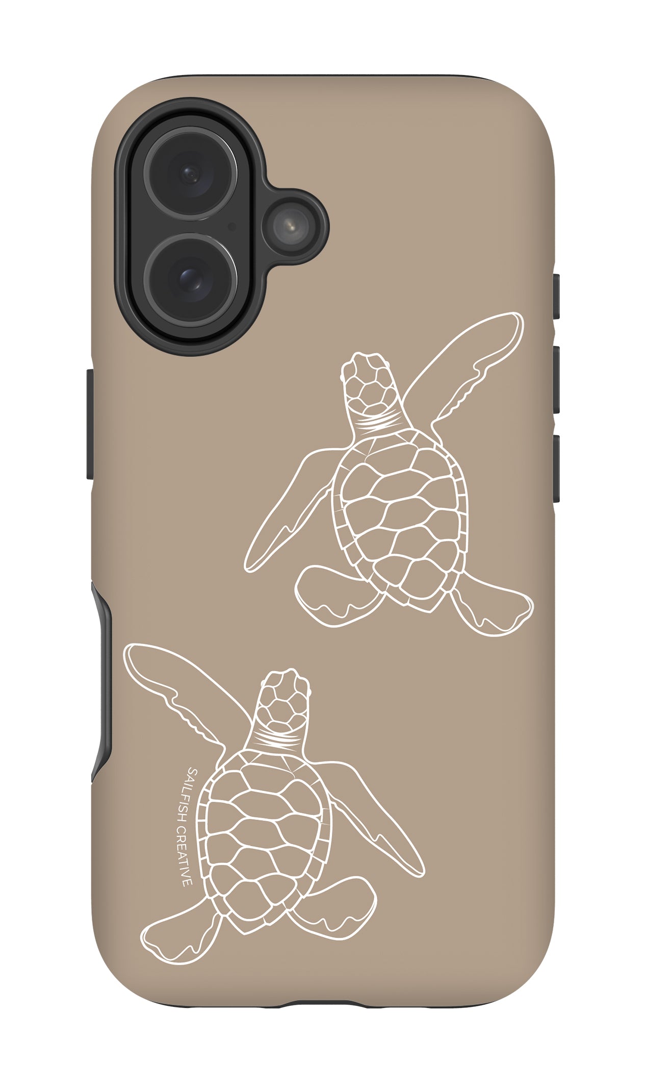 iPhone Tough Phone Case - Turtle Hatchlings Outline Natural