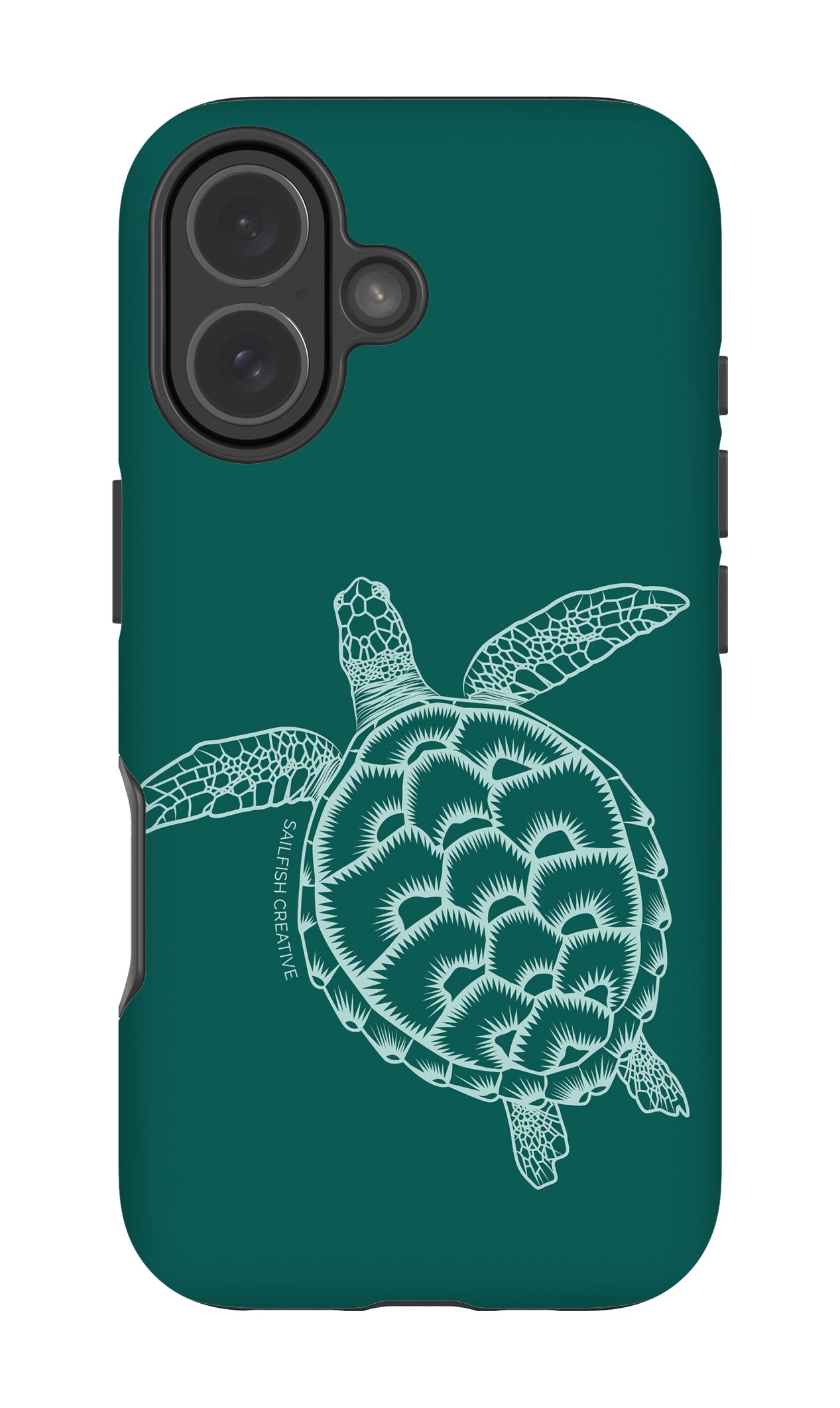 iPhone Tough Case - Turtle Outline Emerald