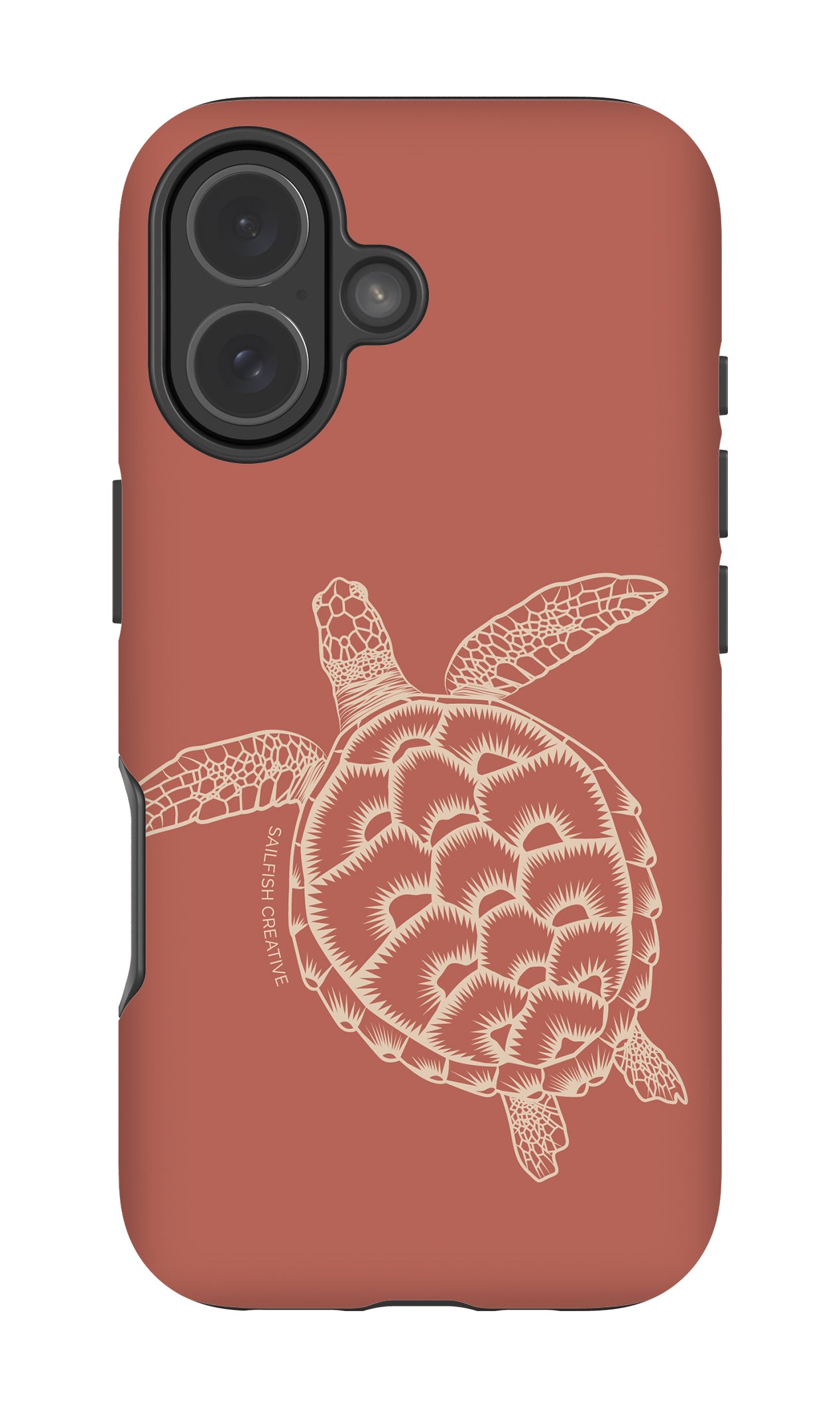 iPhone Tough Case - Turtle Outline Rusty Coral