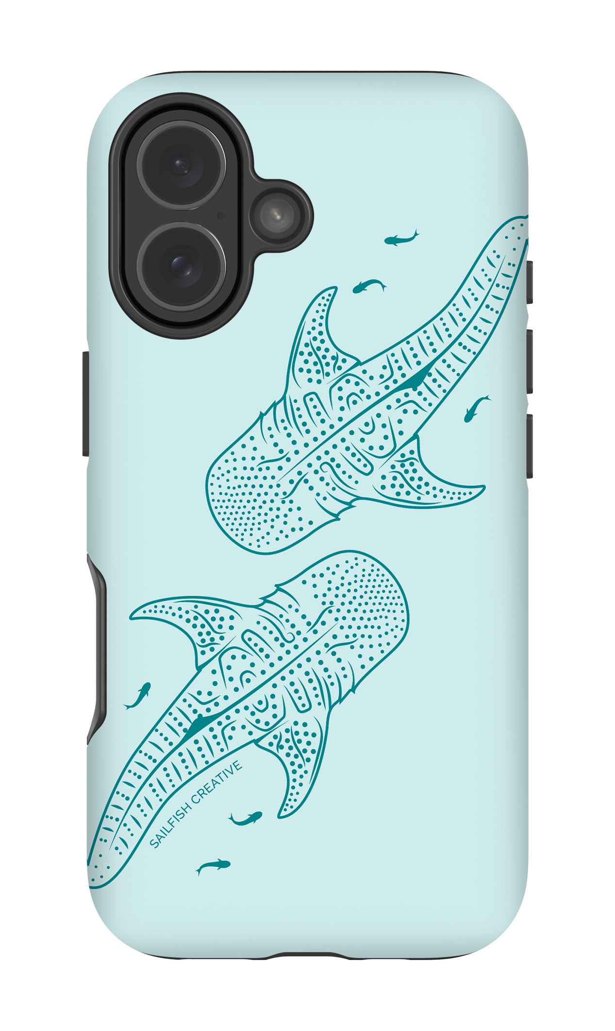 iPhone Phone Case - Whale Sharks Outline Teal