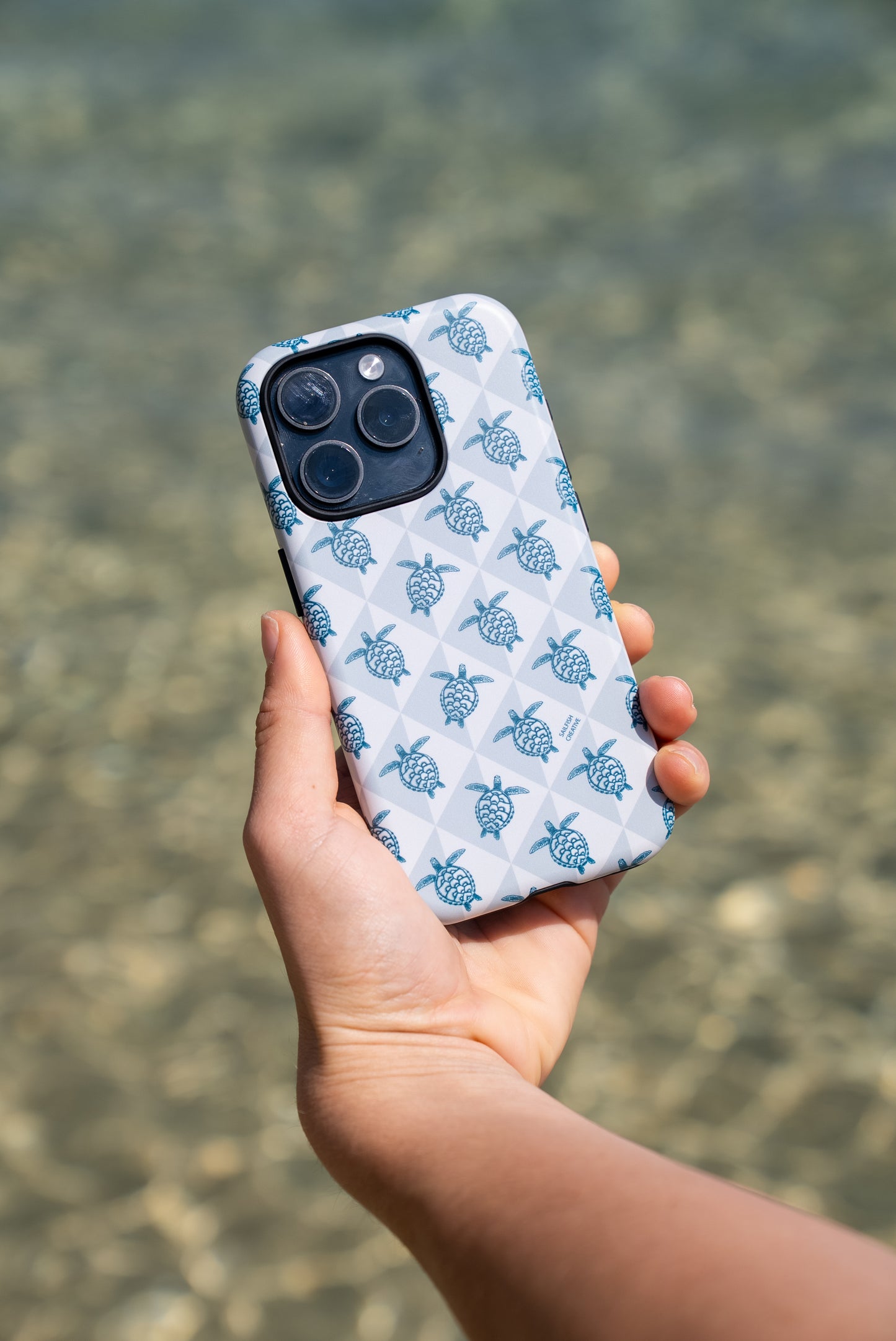 iPhone Tough Phone Case - Turtle Diamonds Coastal Storm