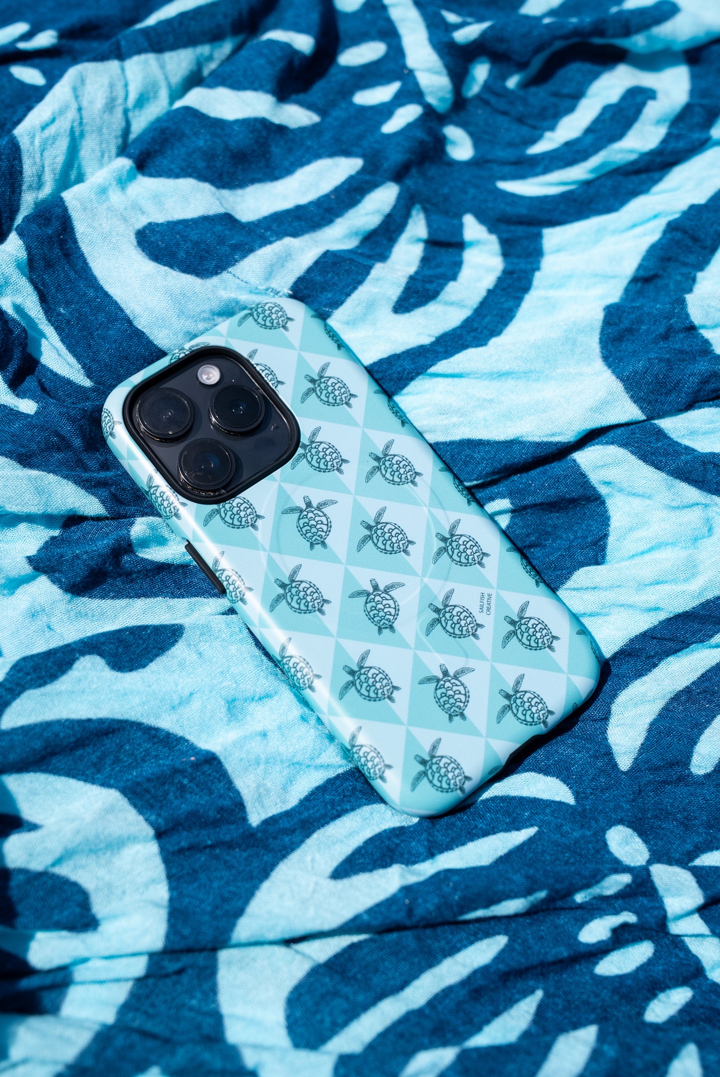 iPhone Phone Case - Turtle Diamonds Teal