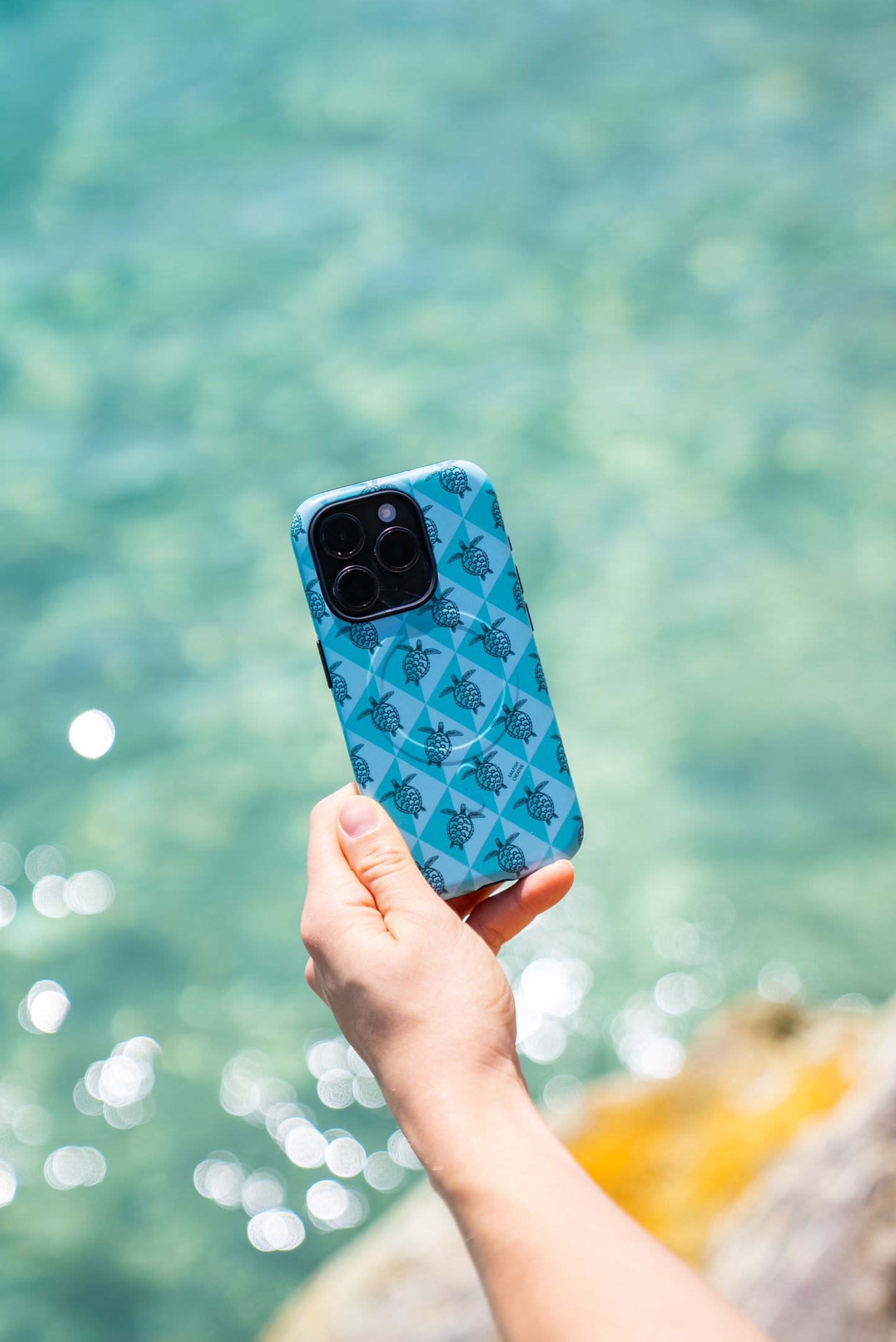 iPhone Phone Case - Turtle Diamonds Teal