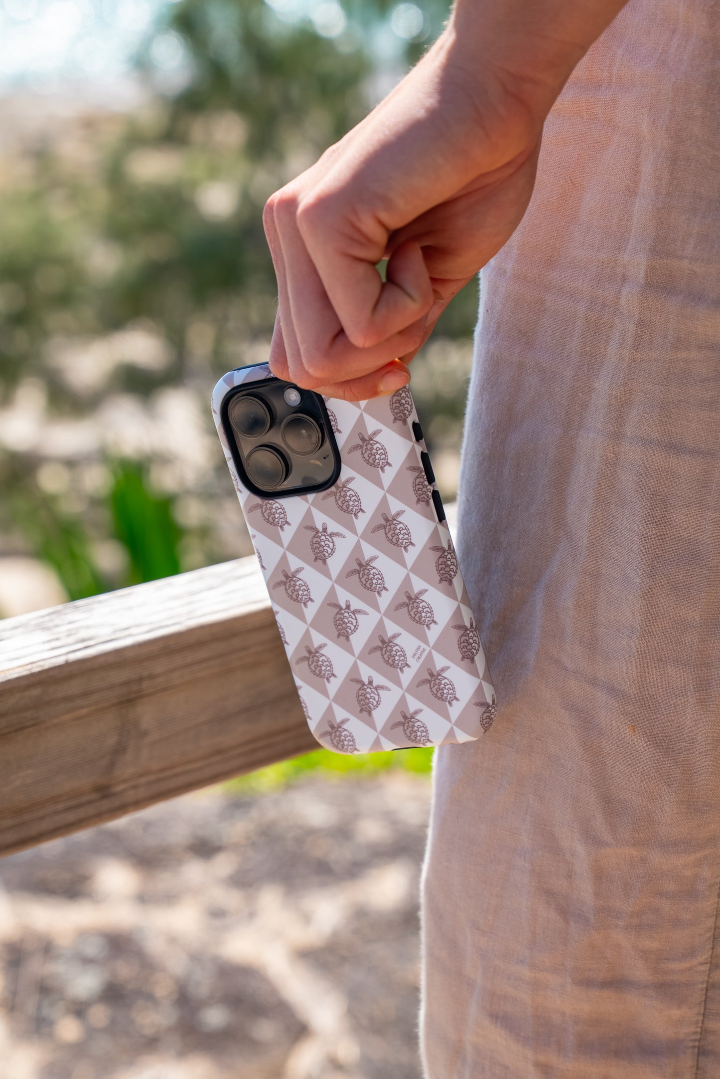 iPhone Phone Case - Turtle Diamonds Neutral