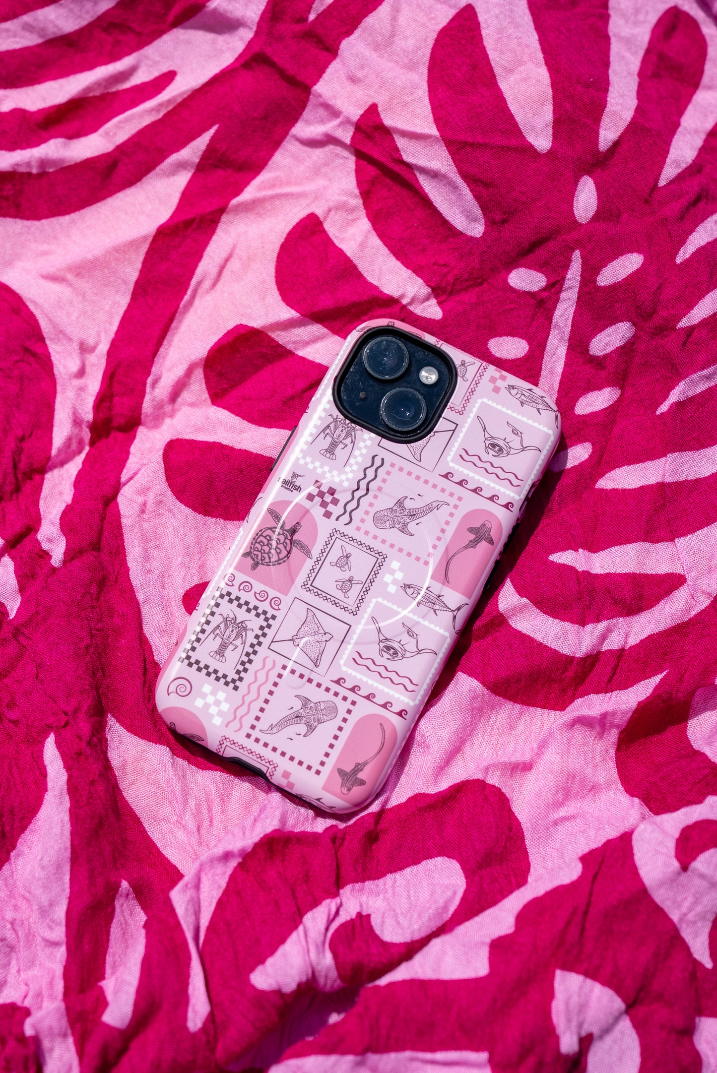iPhone MagSafe Tough Phone Case - Arches Print Orchid