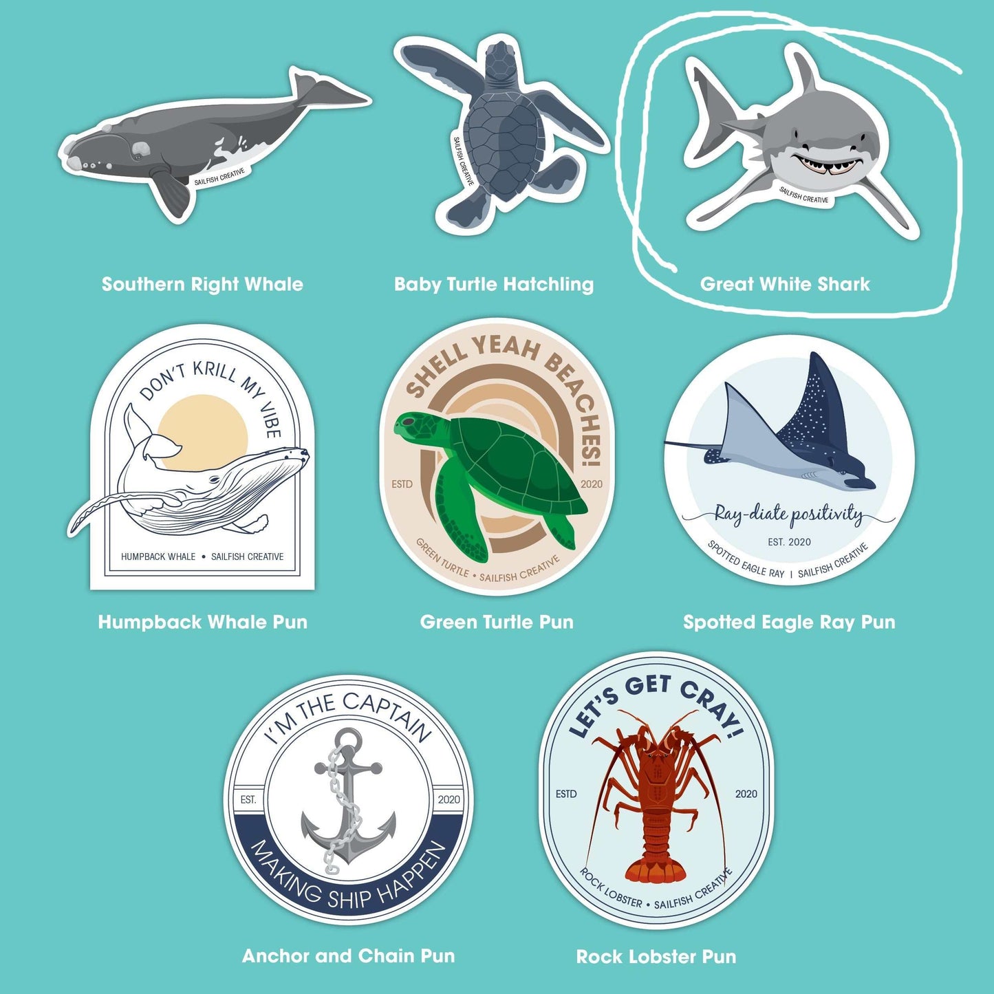 Sticker - Great White Shark - Sailfish Creative