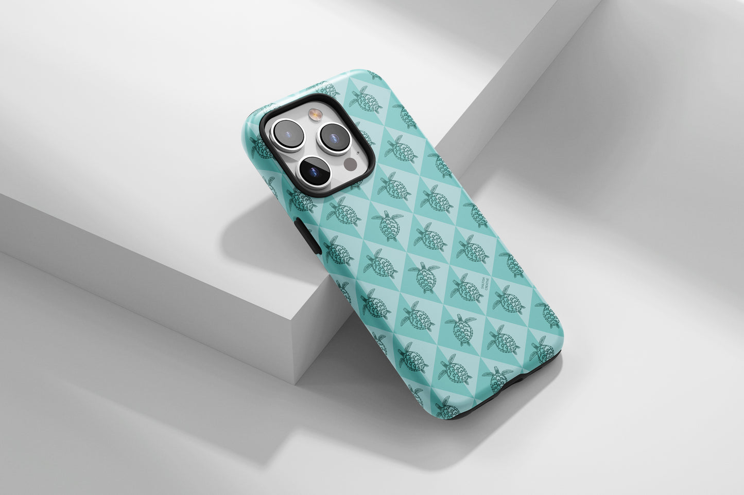 iPhone Tough Phone Case - Turtle Diamonds Teal