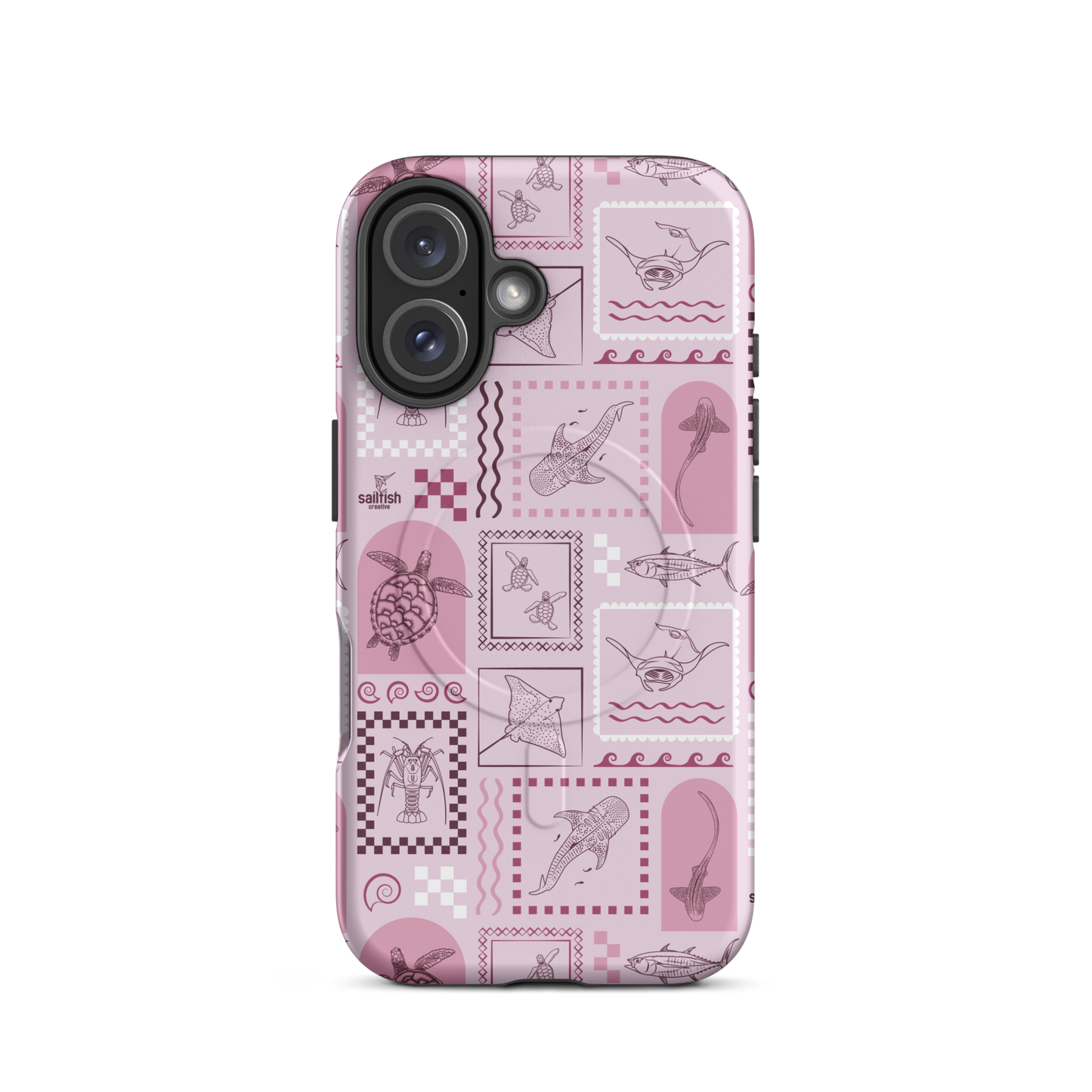 iPhone MagSafe Tough Phone Case - Arches Print Orchid