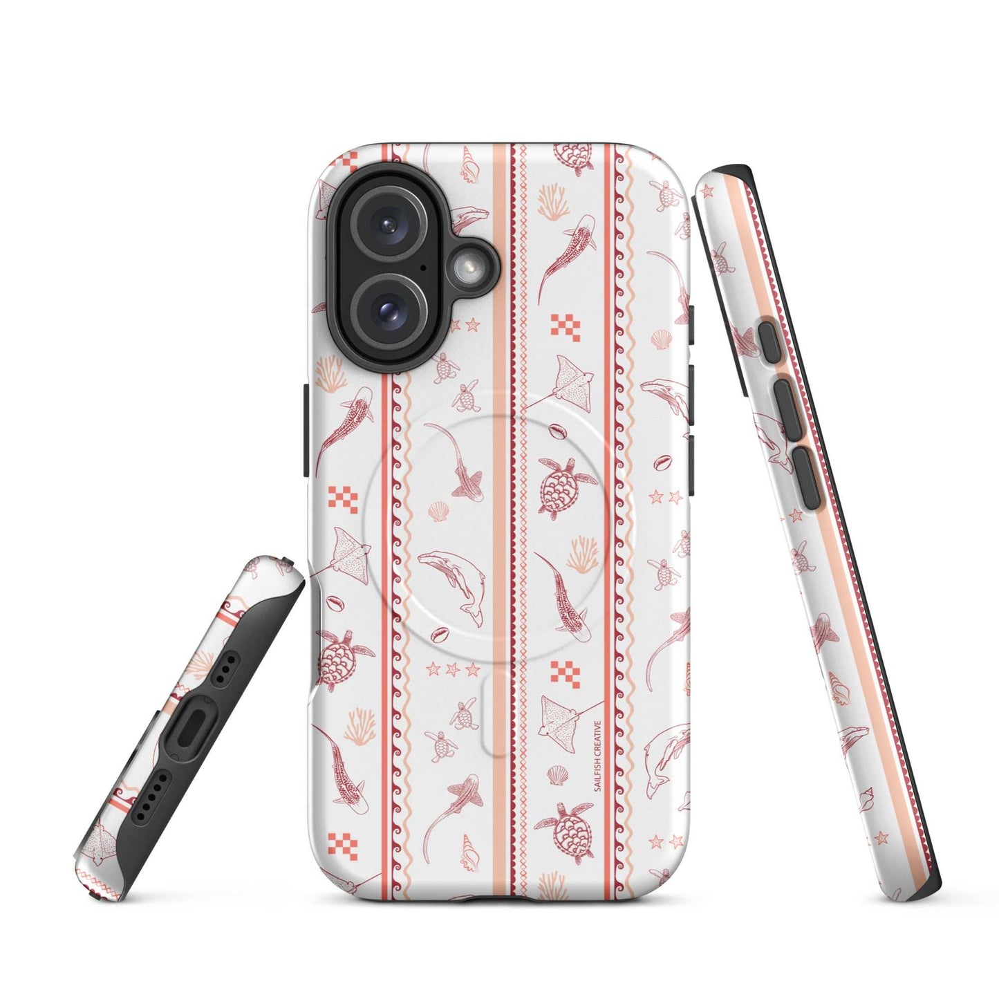 iPhone Phone Case - Candy Stripes Coral