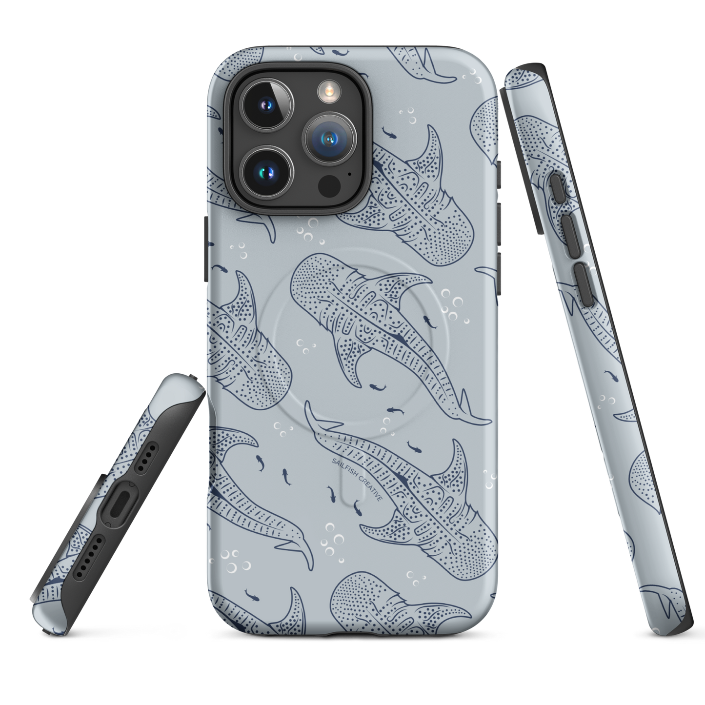 iPhone MagSafe Tough Phone Case - Whale Sharks Pattern - Sailfish Creative