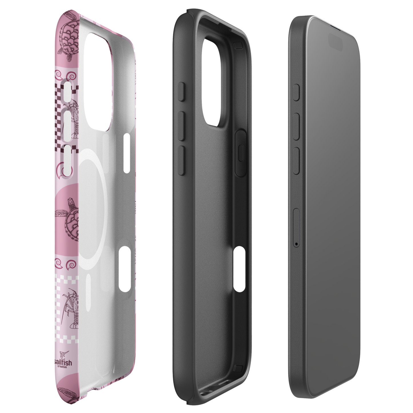 iPhone MagSafe Tough Phone Case - Arches Print Orchid