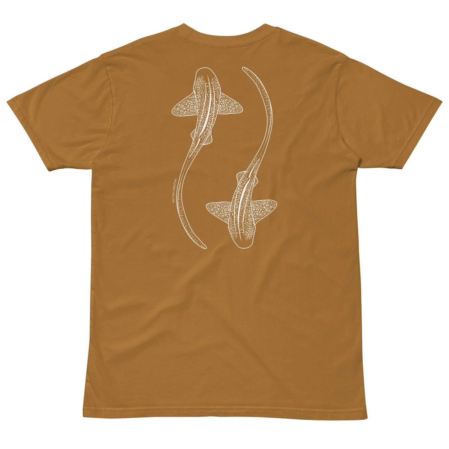 Leopard Shark Line Art - Mens Staple T-Shirt - Sailfish Creative