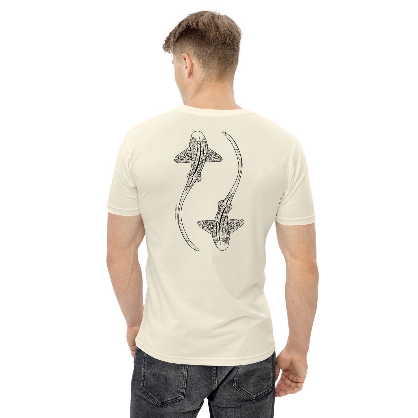 Leopard Shark Line Art - Mens Staple T-Shirt - Sailfish Creative