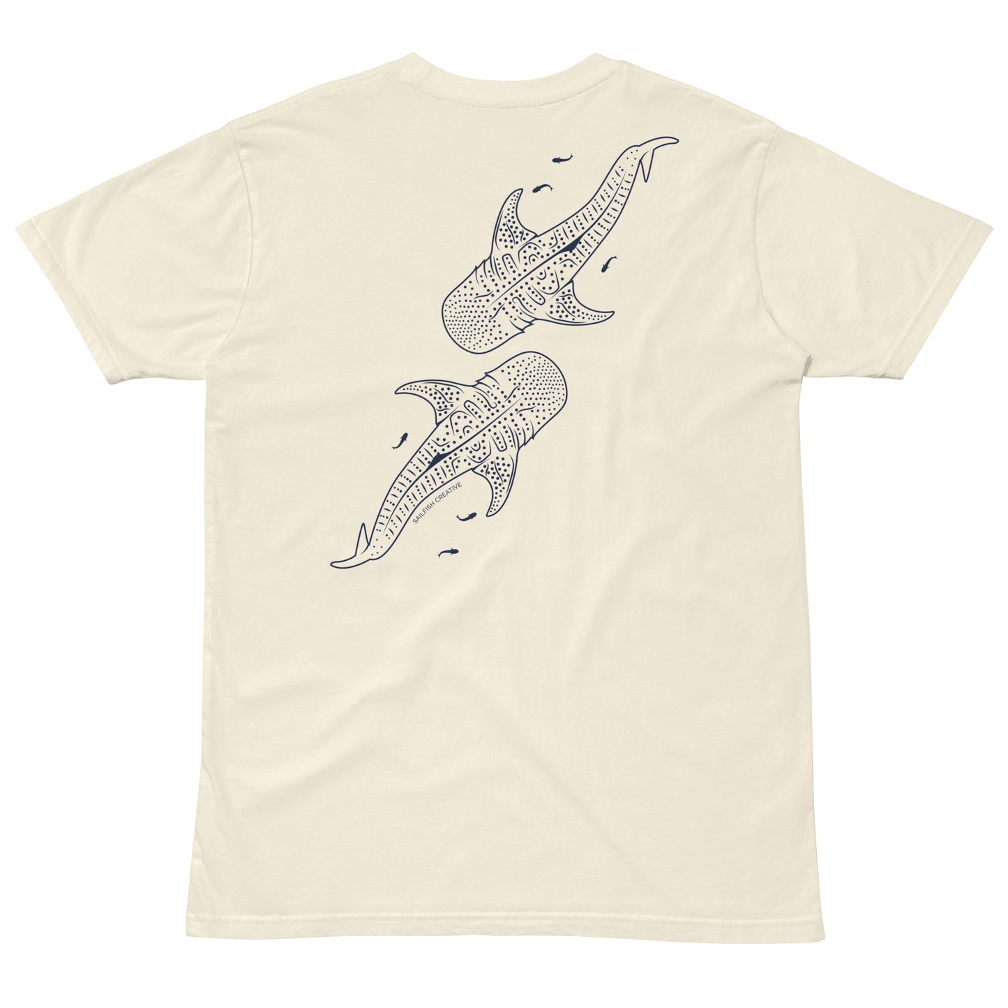 Whale Shark Line Art - Mens Staple T-Shirt - Sailfish Creative