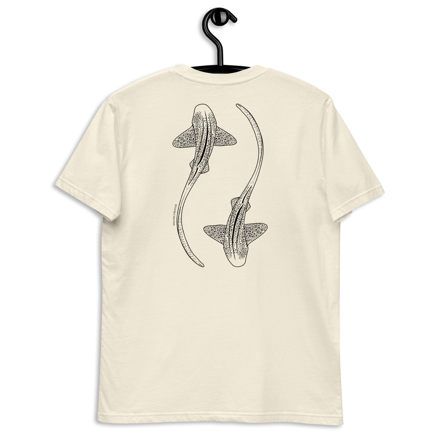 Leopard Shark Line Art - Mens Staple T-Shirt - Sailfish Creative