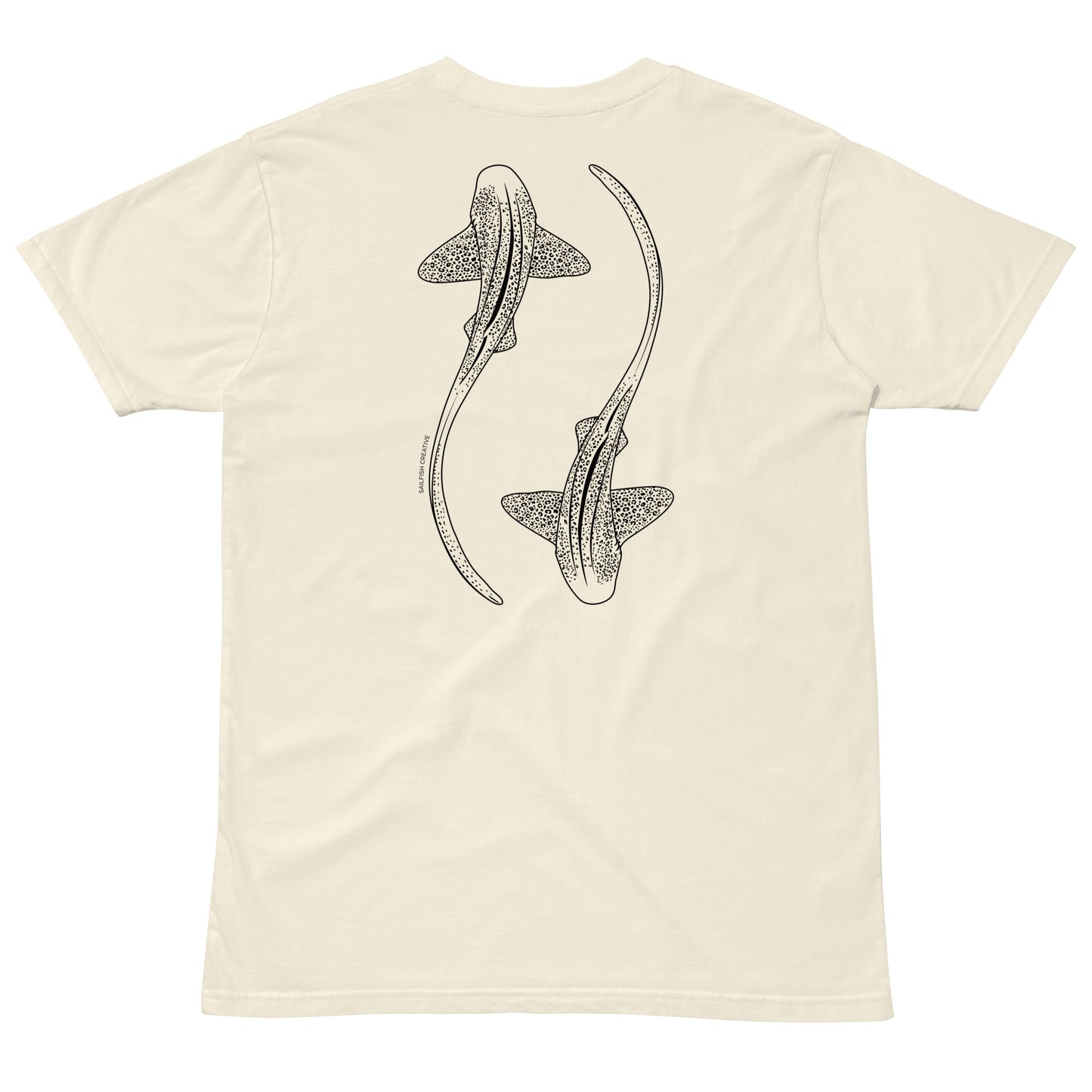 Leopard Shark Line Art - Mens Staple T-Shirt - Sailfish Creative