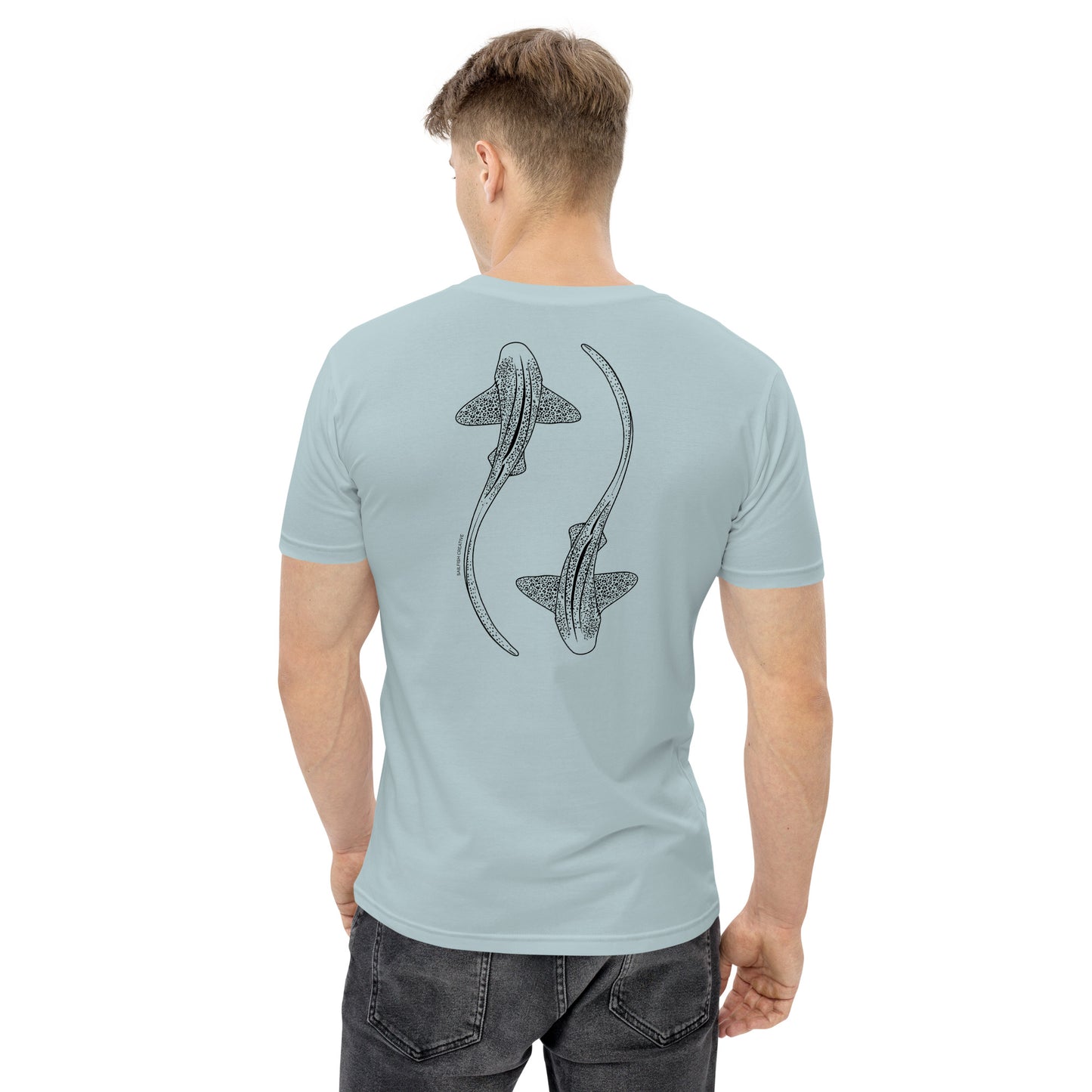 Leopard Shark Line Art - Mens Staple T-Shirt - Sailfish Creative