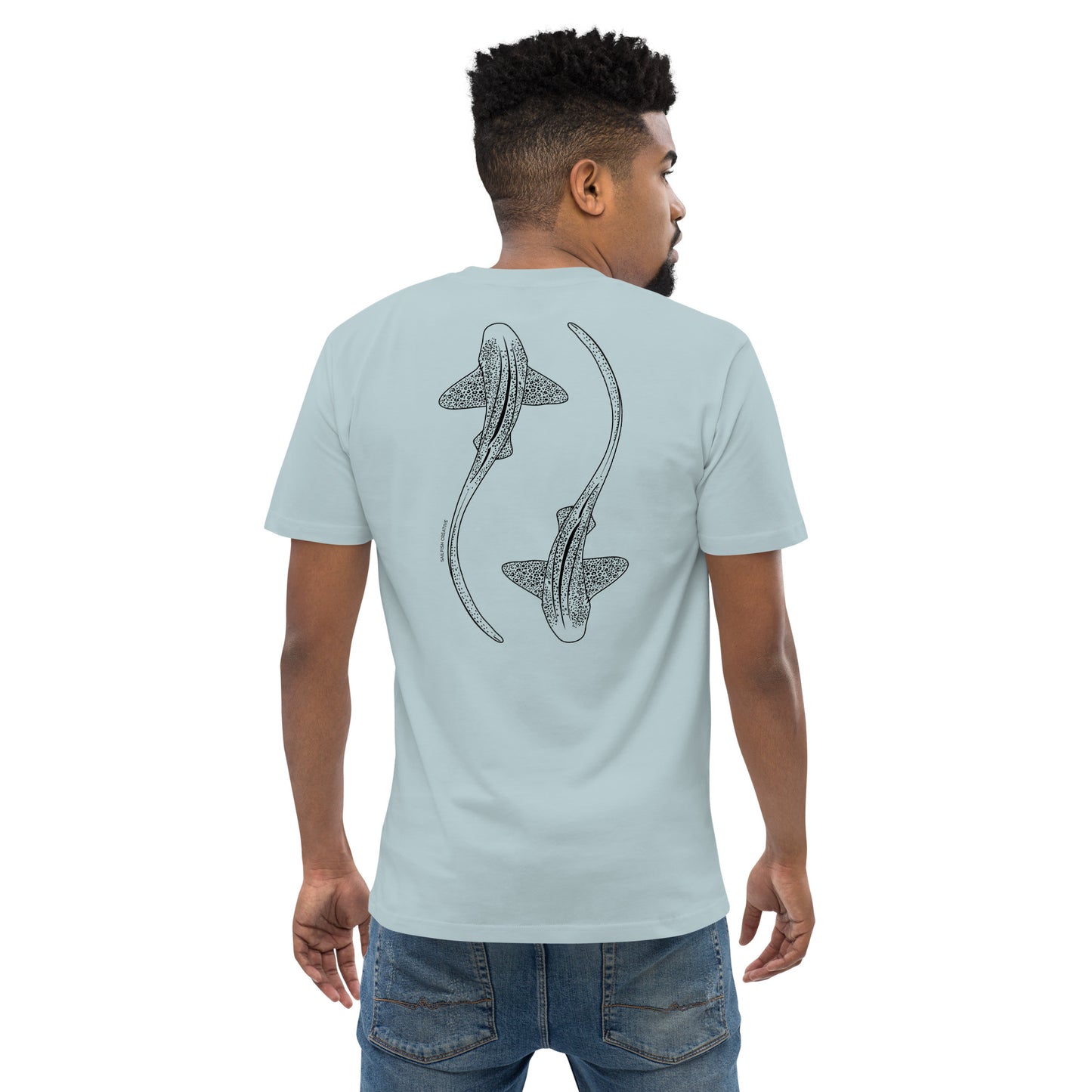 Leopard Shark Line Art - Mens Staple T-Shirt - Sailfish Creative