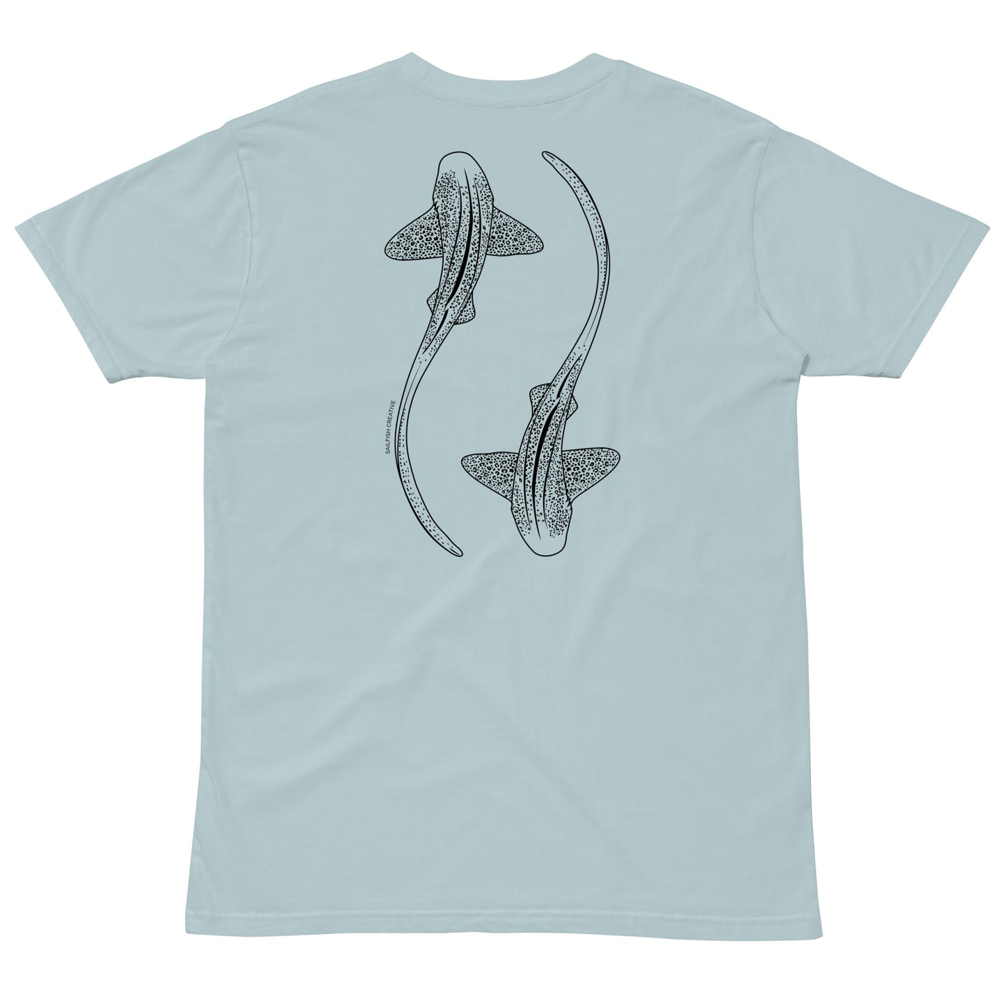 Leopard Shark Line Art - Mens Staple T-Shirt - Sailfish Creative