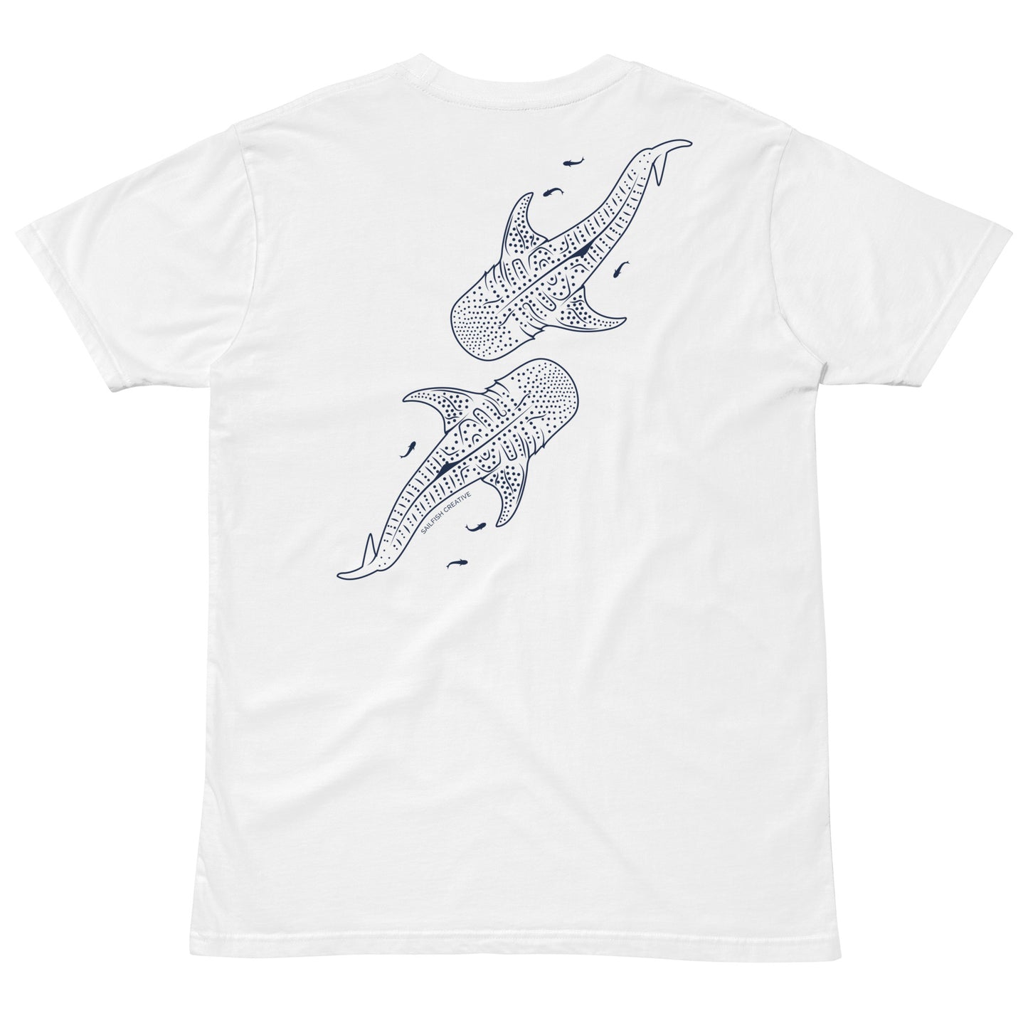 Whale Shark Line Art - Mens Staple T-Shirt - Sailfish Creative