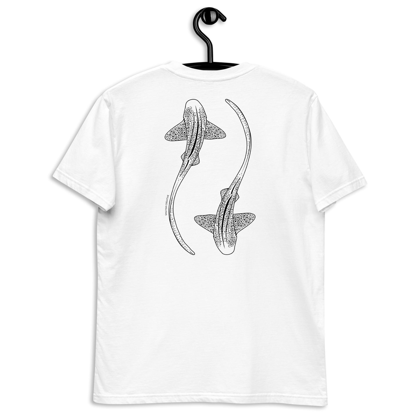 Leopard Shark Line Art - Mens Staple T-Shirt - Sailfish Creative