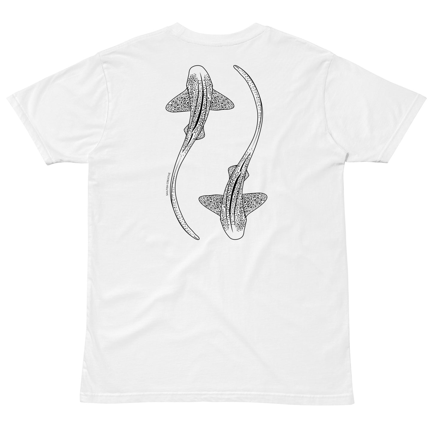 Leopard Shark Line Art - Mens Staple T-Shirt - Sailfish Creative