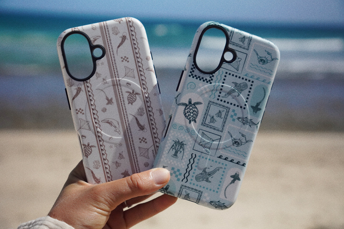 iPhone MagSafe Tough Phone Case - Arches Print Teal