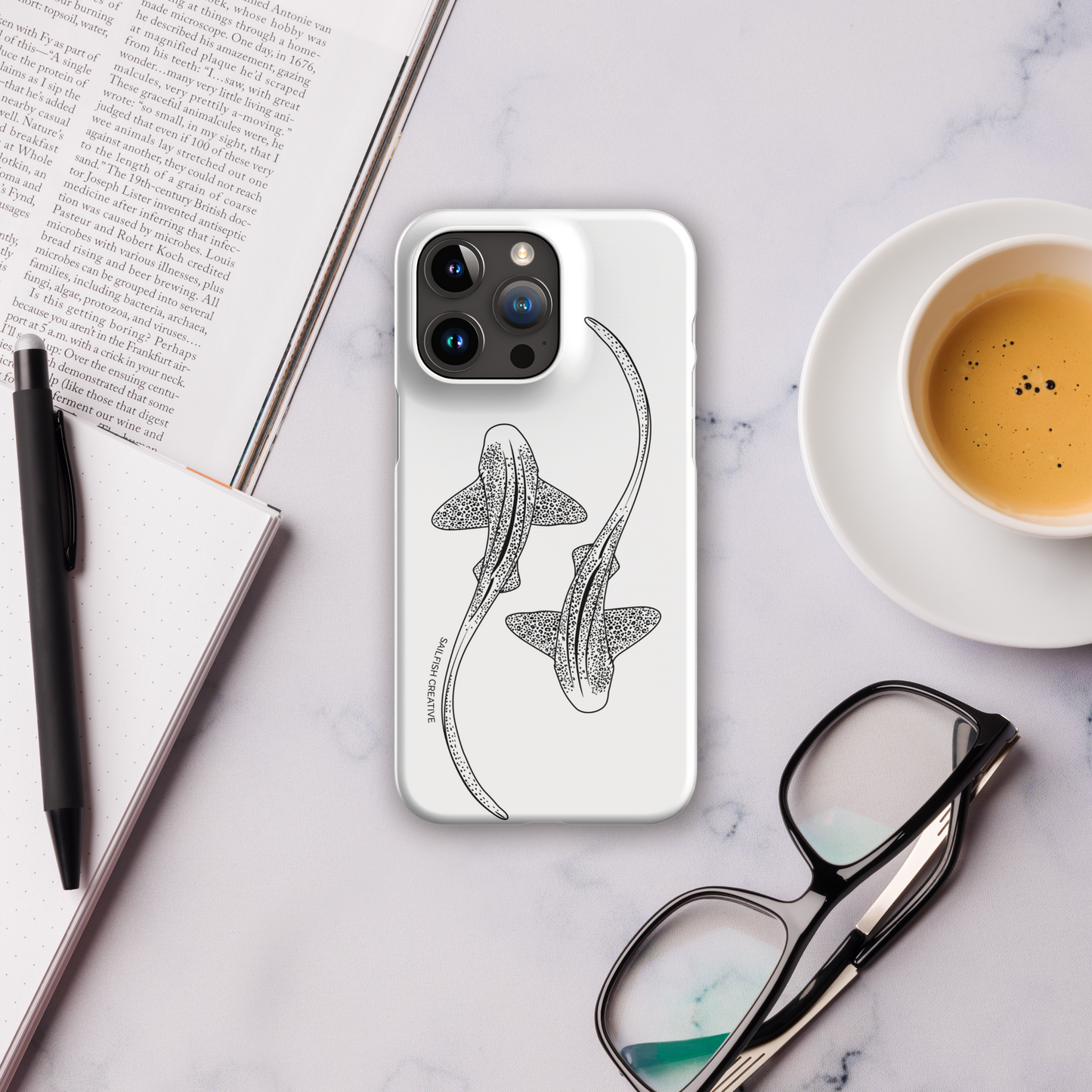 iPhone Snap Phone Case - Leopard Sharks Outline - Sailfish Creative