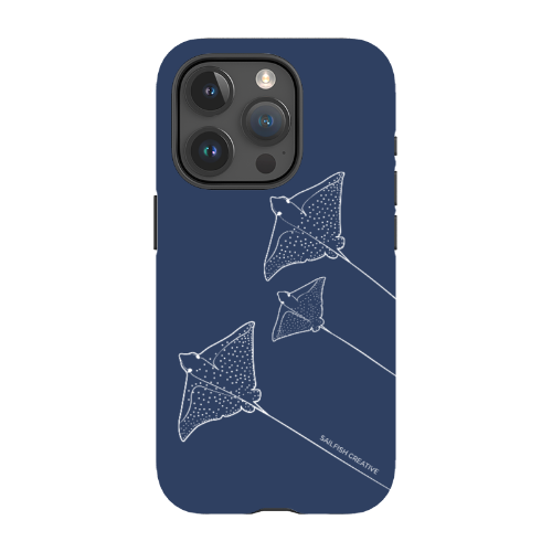 iPhone Tough Phone Case - Eagle Ray Outline Navy - Sailfish Creative