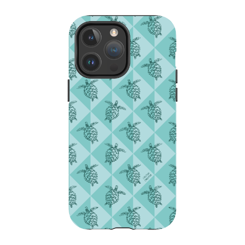 iPhone MagSafe Tough Phone Case - Turtle Diamonds Teal