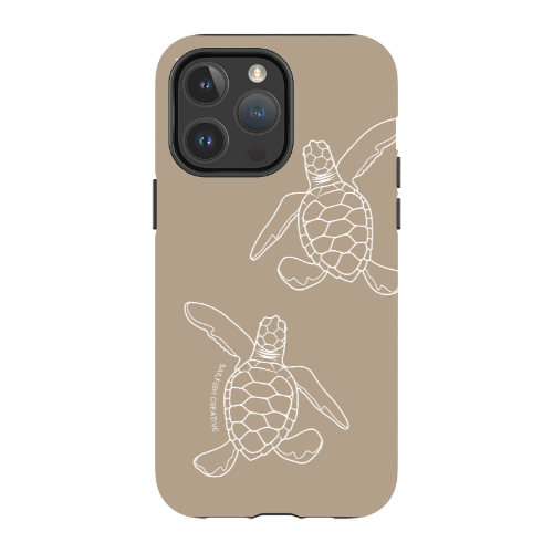 iPhone MagSafe Tough Case - Turtle Hatchlings Outline Natural - Sailfish Creative