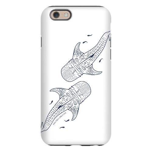 iPhone Tough Phone Case - Whale Sharks Outline - Sailfish Creative