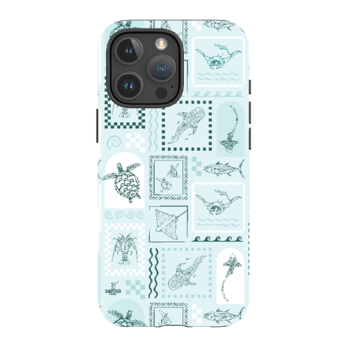 iPhone Tough Phone Case - Arches Print Teal