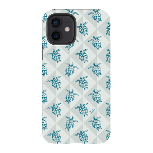 iPhone Tough Phone Case - Turtle Diamonds Coastal Storm