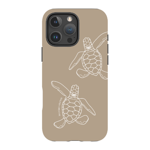 iPhone MagSafe Tough Case - Turtle Hatchlings Outline Natural - Sailfish Creative