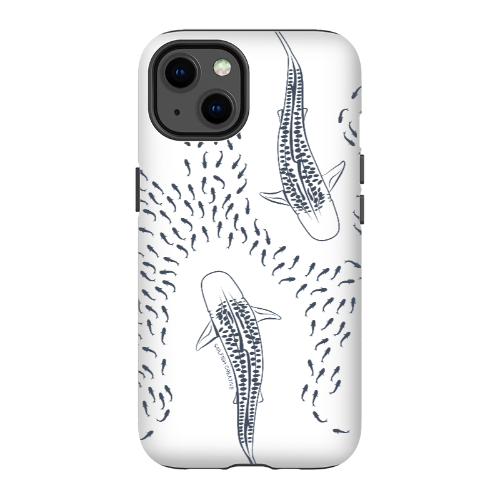 iPhone Tough Phone Case - Tiger Sharks Outline - Sailfish Creative