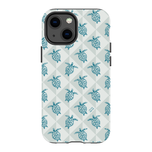 iPhone Tough Phone Case - Turtle Diamonds Coastal Storm