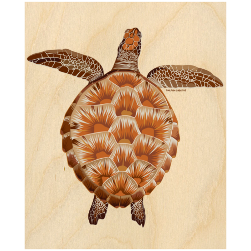 LIMITED TIME ONLY Wood Wall Art - Juvenile Green Turtle