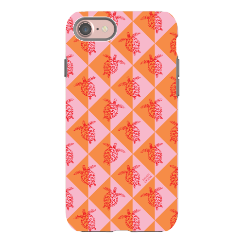iPhone Tough Phone Case - Turtle Diamonds Candy Sunset