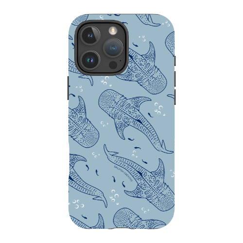 iPhone Tough Phone Case - Whale Sharks Pattern Bluer - Sailfish Creative