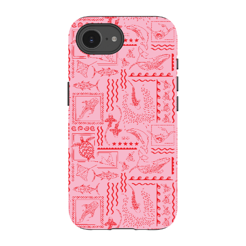 iPhone Tough Phone Case - Busy Print Pinks
