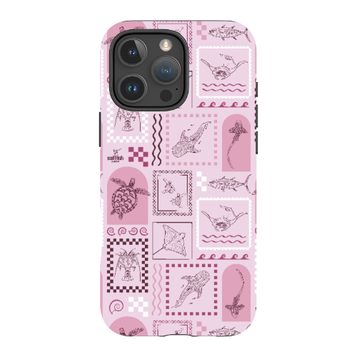 iPhone MagSafe Tough Phone Case - Arches Print Orchid